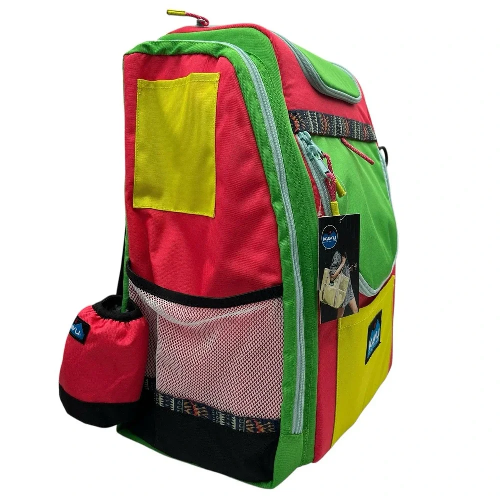 KAVU Pacific Rimshot Disc Golf Bag Padded Frisbee Holder Backpack - Carnival